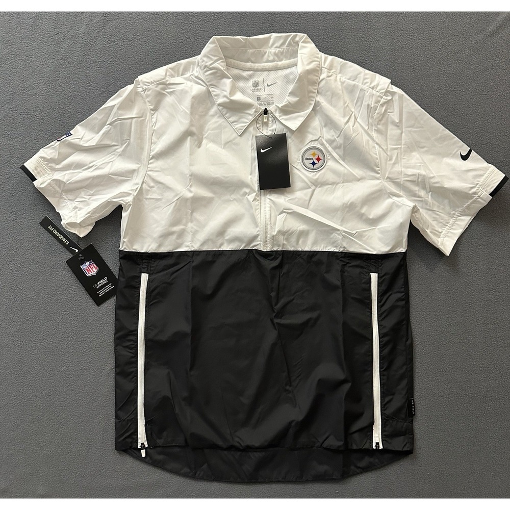 Nike NFL Pittsburgh Steelers Lightweight SS Coaches Shirt Jacket Men Small NKCB